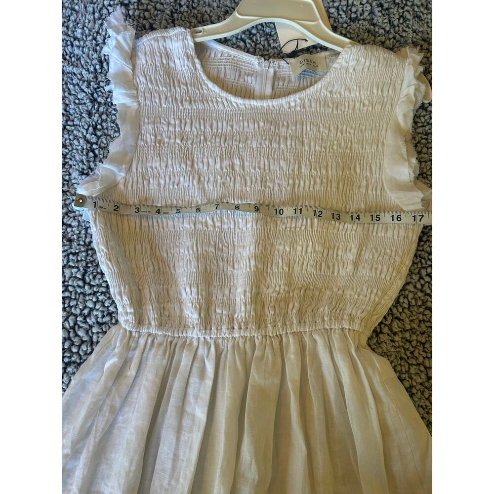 Linen midi sundress in white fully lined. Brand Dissh sz 10 women’s. - Picture 7 of 11